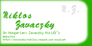 miklos zavaczky business card